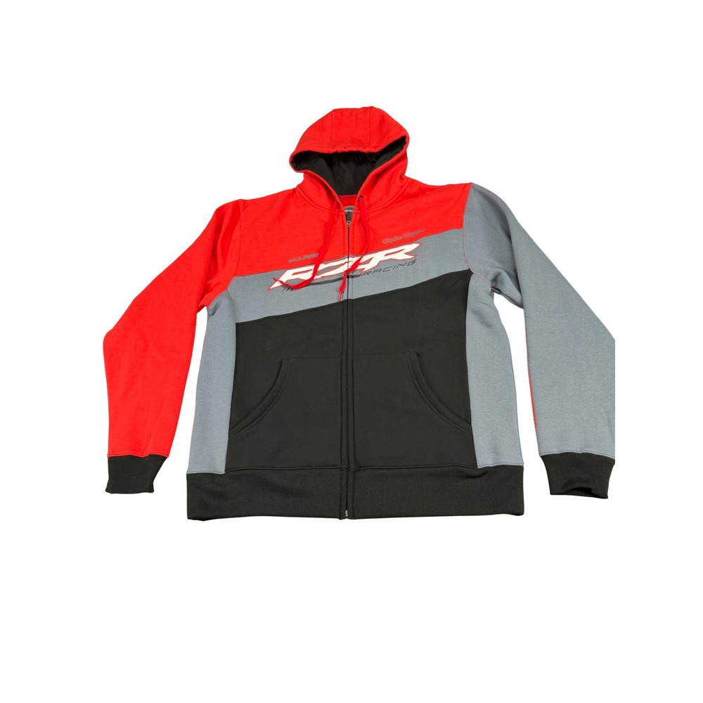Troy Lee Designs Polaris RZR Racing Hoodie Mens Large Red Grey Black Zip Up L